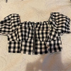Urban Outfitters Checkered Black Cropped top